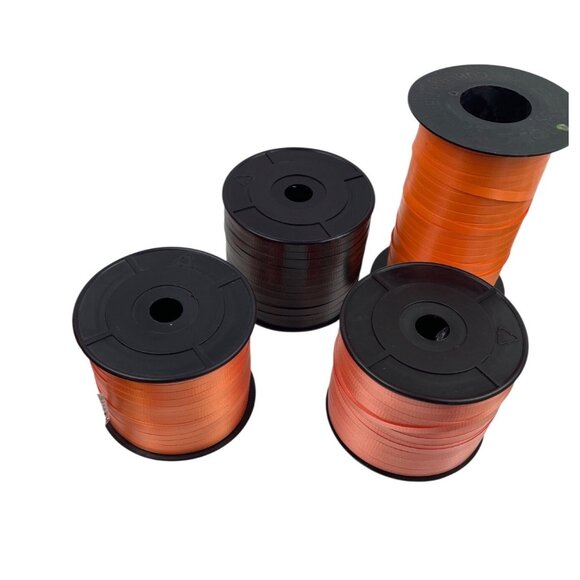 Lot of Orange & Black Crepe Paper Streamers w/ Partial Rolls of Curling Ribbon - Picture 4 of 5